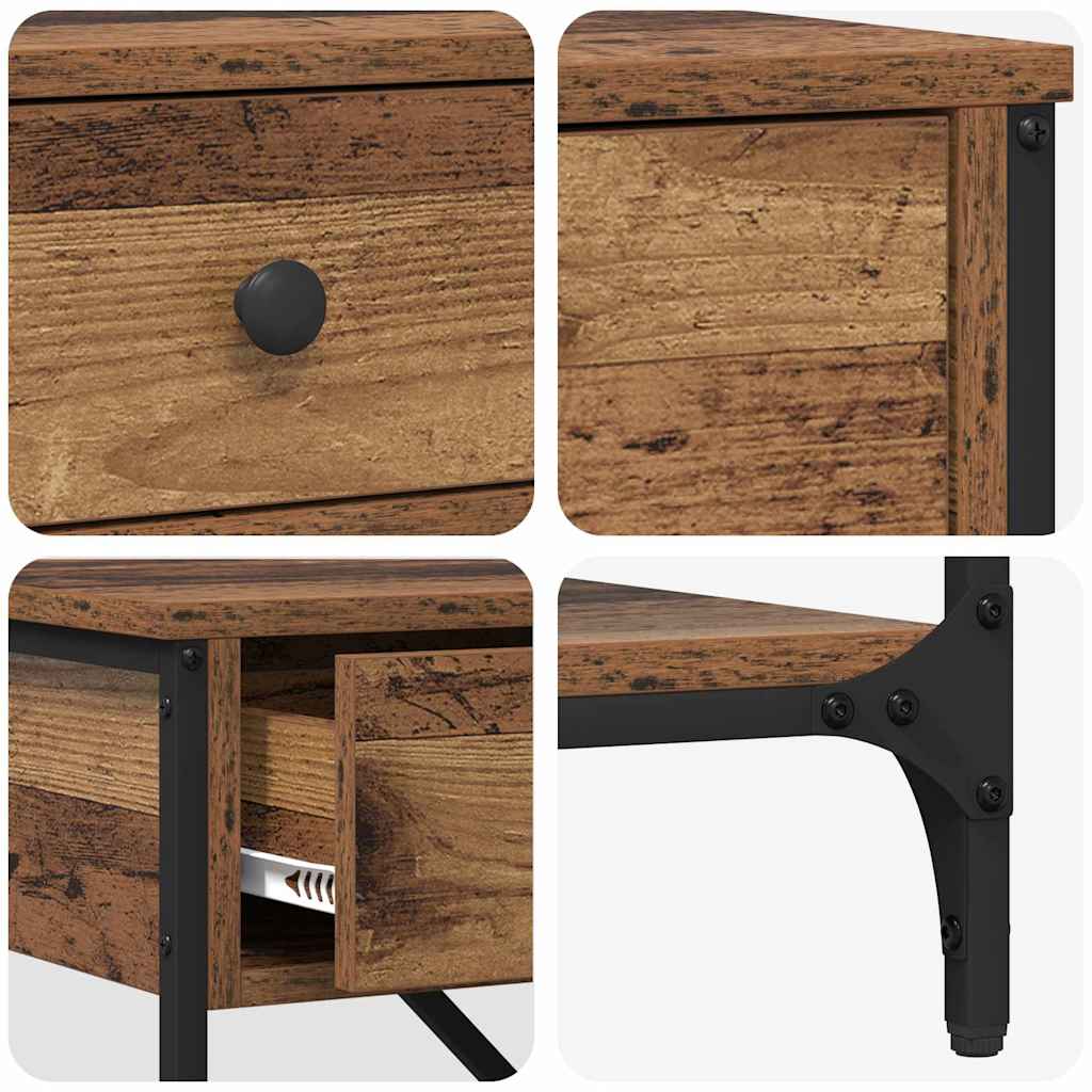 Konzolasztal fiókkal polcokkal Barna 100 x 34,5 x 75 cm faszínű