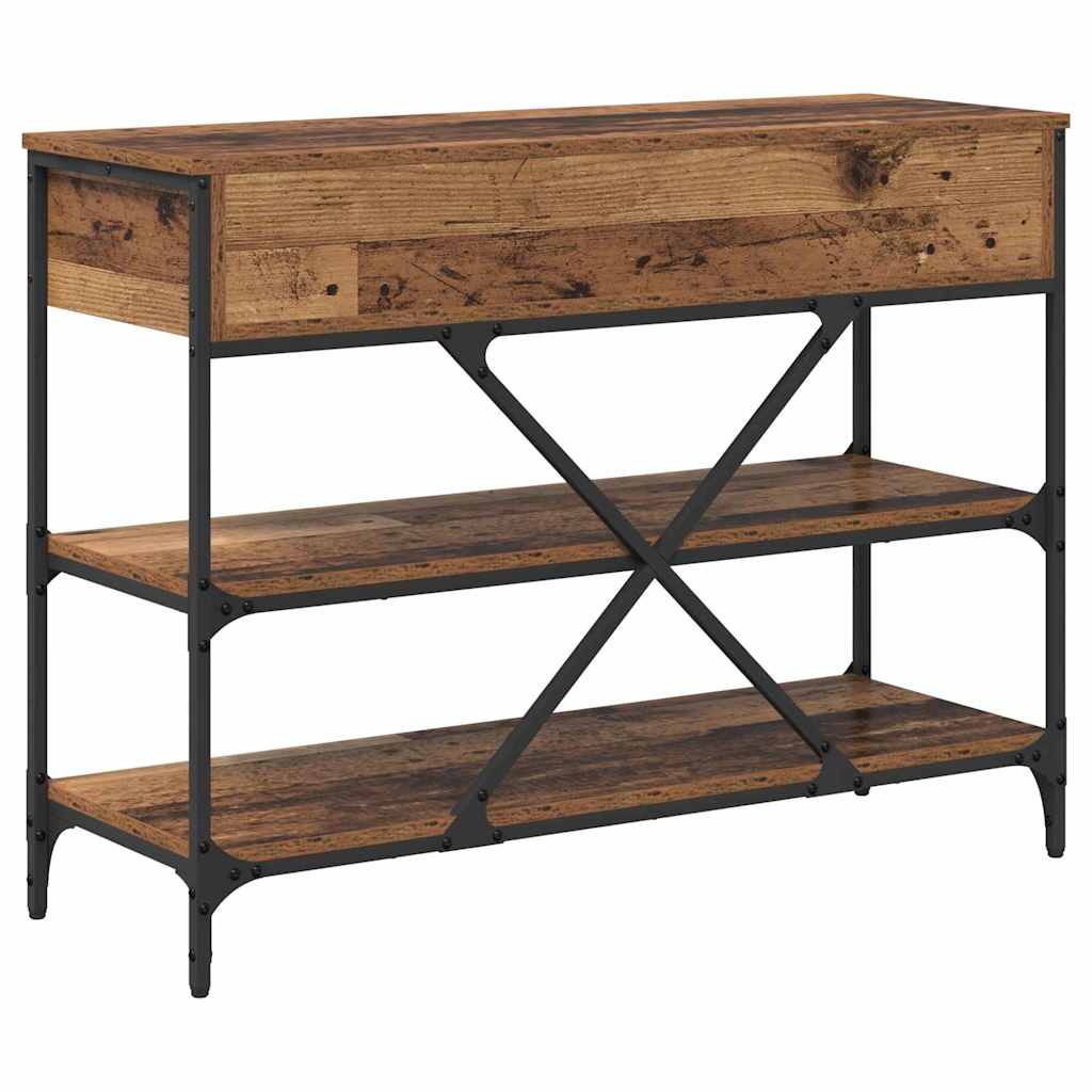 Konzolasztal fiókkal polcokkal Barna 100 x 34,5 x 75 cm faszínű