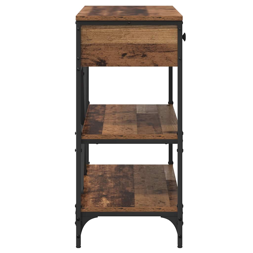 Konzolasztal fiókkal polcokkal Barna 100 x 34,5 x 75 cm faszínű