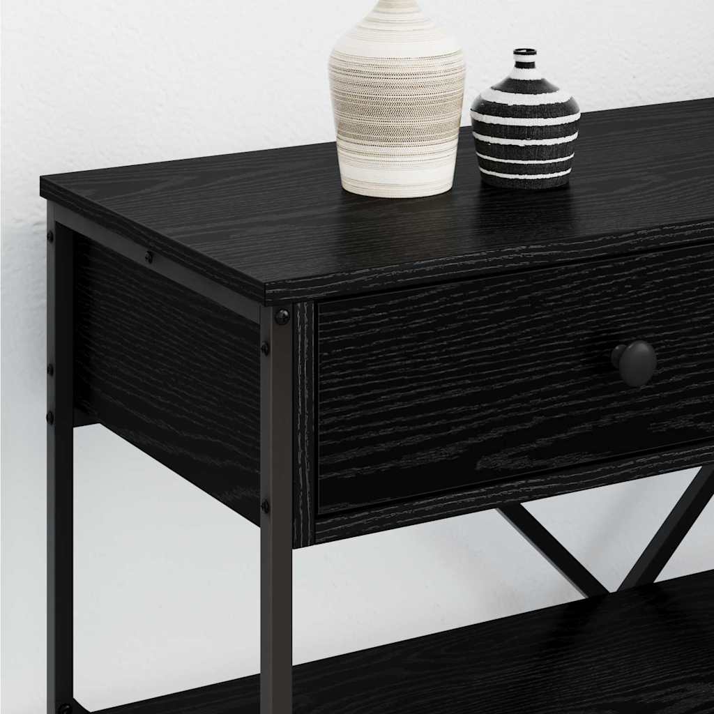 Konzolasztal fiókkal Fekete tölgy 100 x 34,5 x 75 cm faszínű
