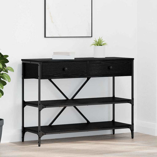 Konzolasztal fiókkal Fekete tölgy 100 x 34,5 x 75 cm faszínű