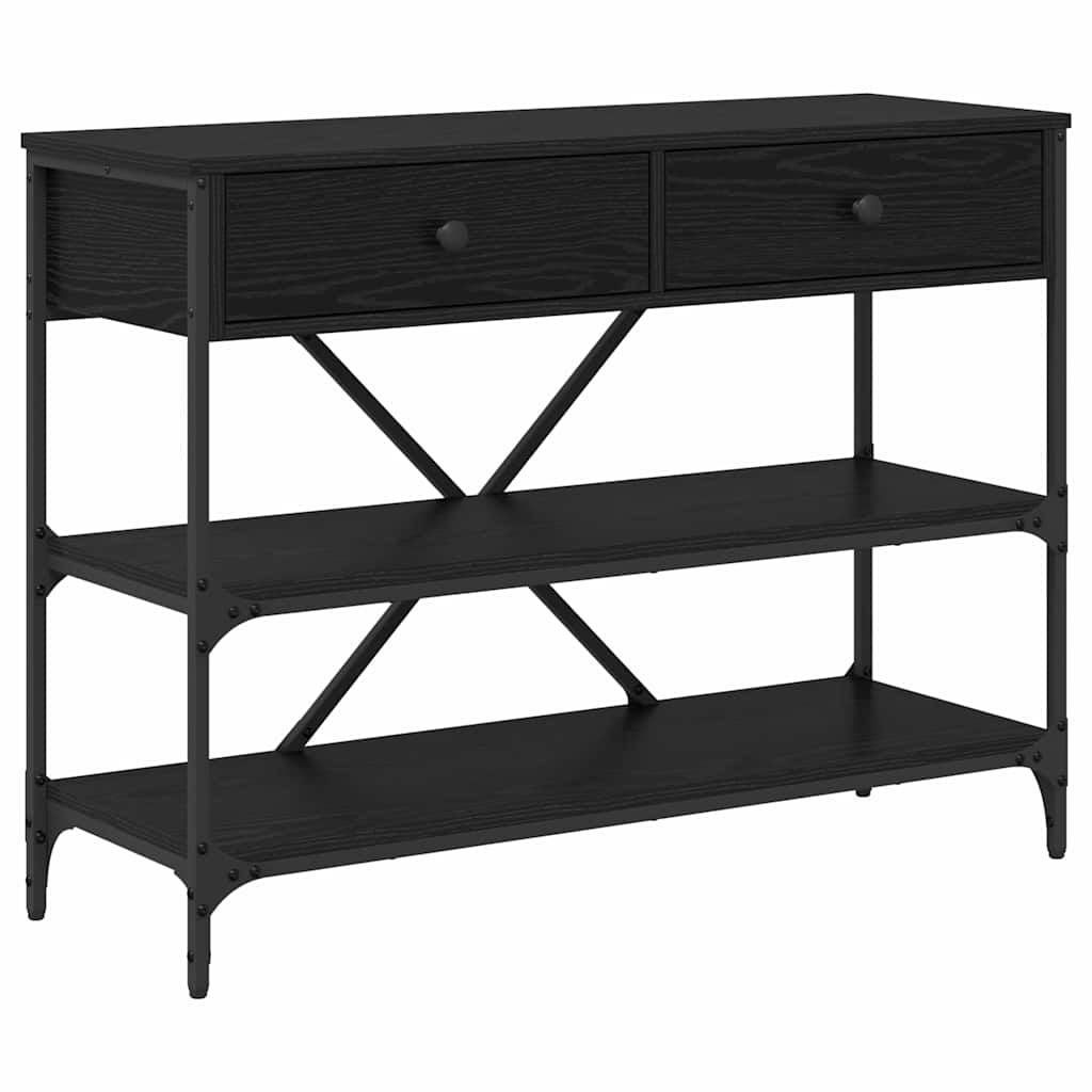 Konzolasztal fiókkal Fekete tölgy 100 x 34,5 x 75 cm faszínű