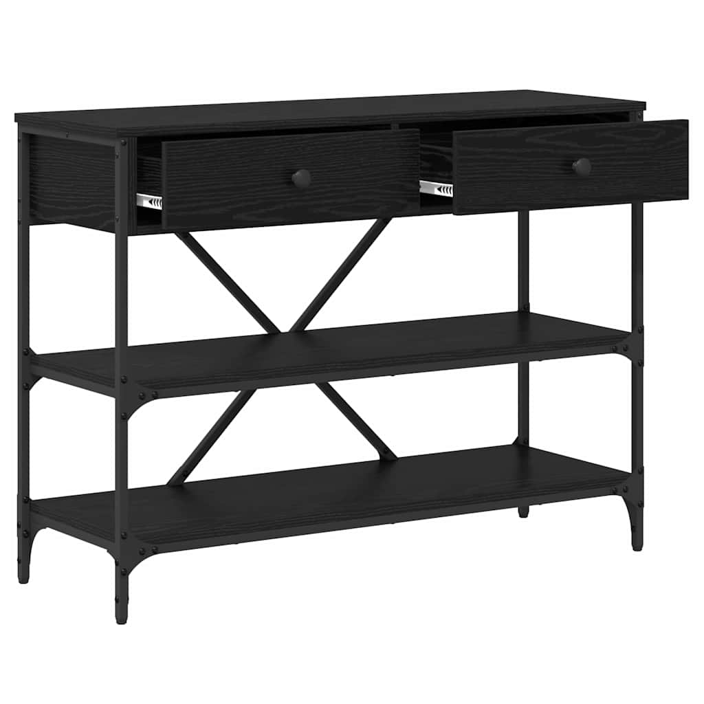 Konzolasztal fiókkal Fekete tölgy 100 x 34,5 x 75 cm faszínű