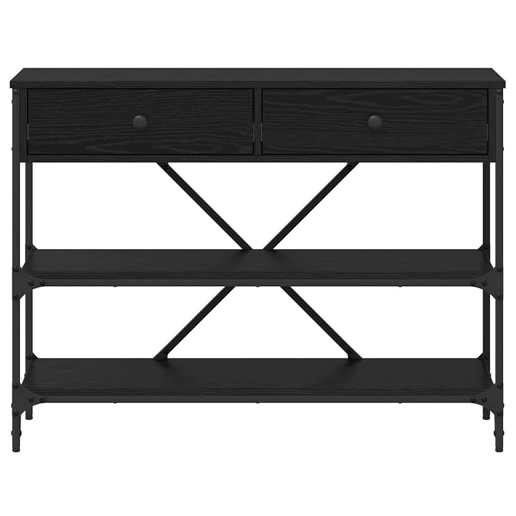 Konzolasztal fiókkal Fekete tölgy 100 x 34,5 x 75 cm faszínű