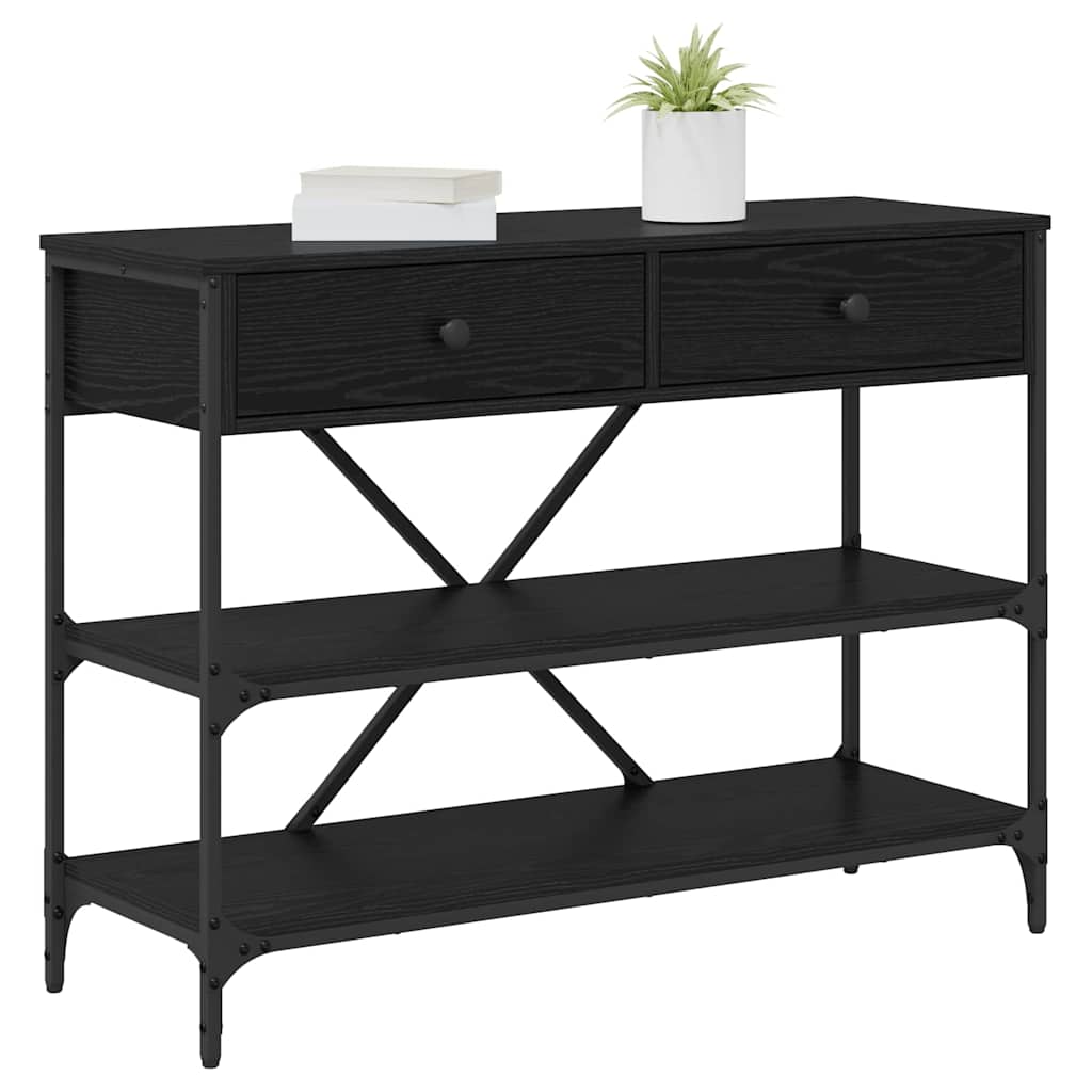Konzolasztal fiókkal Fekete tölgy 100 x 34,5 x 75 cm faszínű