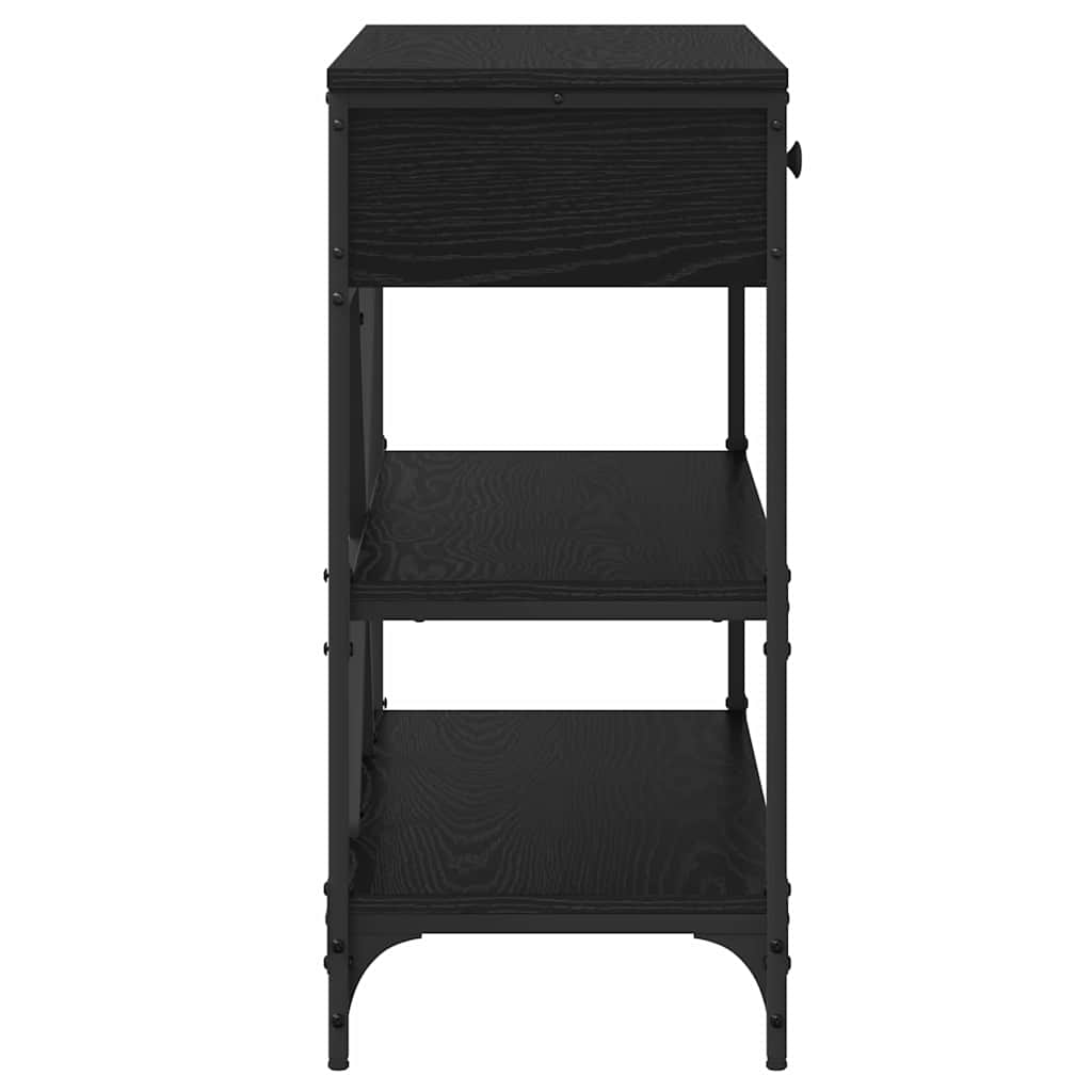 Konzolasztal fiókkal Fekete tölgy 100 x 34,5 x 75 cm faszínű