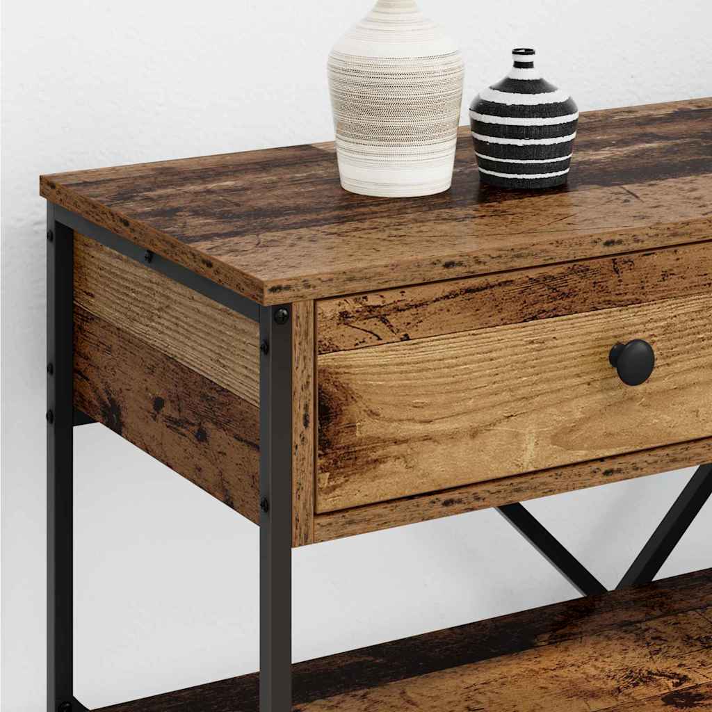 Konzolasztal fiókkal polcokkal Barna 75 x 34,5 x 75 cm faszínű
