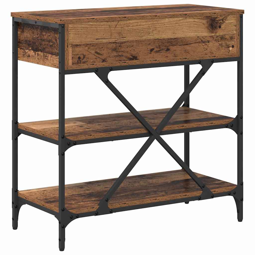 Konzolasztal fiókkal polcokkal Barna 75 x 34,5 x 75 cm faszínű