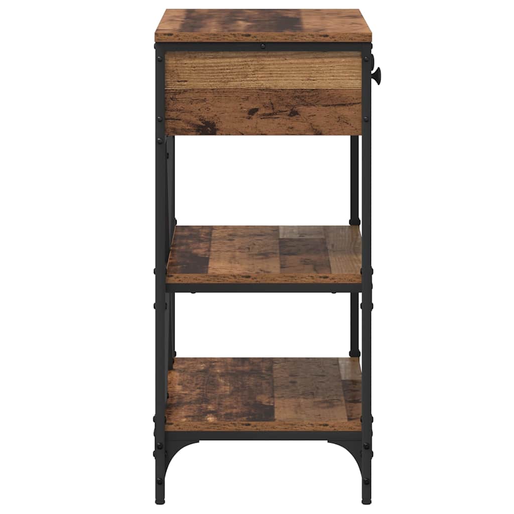 Konzolasztal fiókkal polcokkal Barna 75 x 34,5 x 75 cm faszínű
