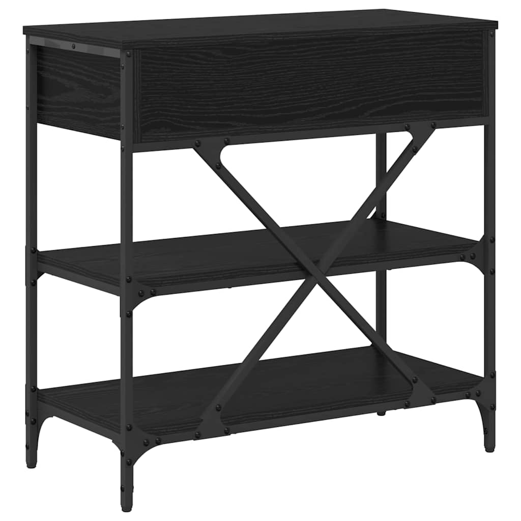 Konzolasztal fiókkal Fekete tölgy 75 x 34,5 x 75 cm faszínű