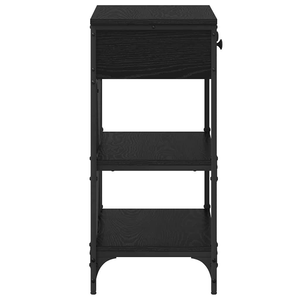 Konzolasztal fiókkal Fekete tölgy 75 x 34,5 x 75 cm faszínű