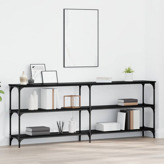 Konzolasztal Musta tammi 200 x 29 x 75 cm Mérnöki fa és fém