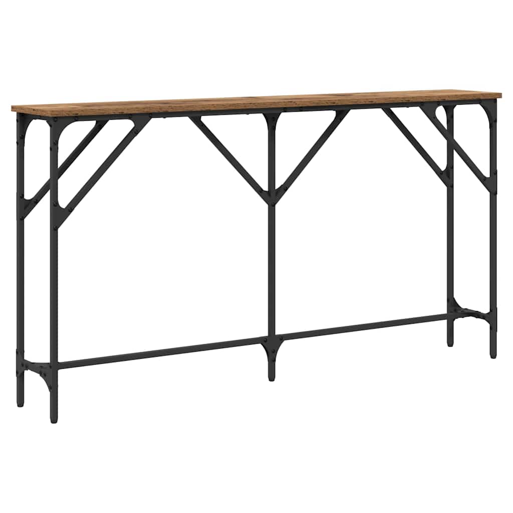 Konzolasztal Öreg fa 140 x 23 x 75 cm Műgyantás fa és fém