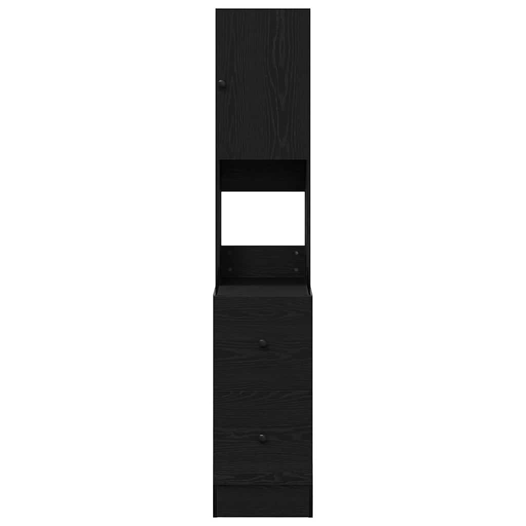 Konyhai vitrin fiókkal polcokkal Fekete tölgy 32 x 50 x 180 cm