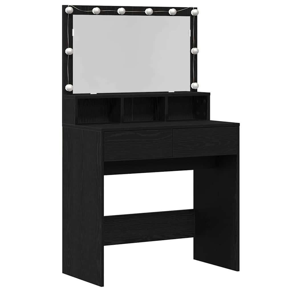 Öltözködőasztal Fekete tölgy 80 x 41 x 134,5 cm Szerelt Fa