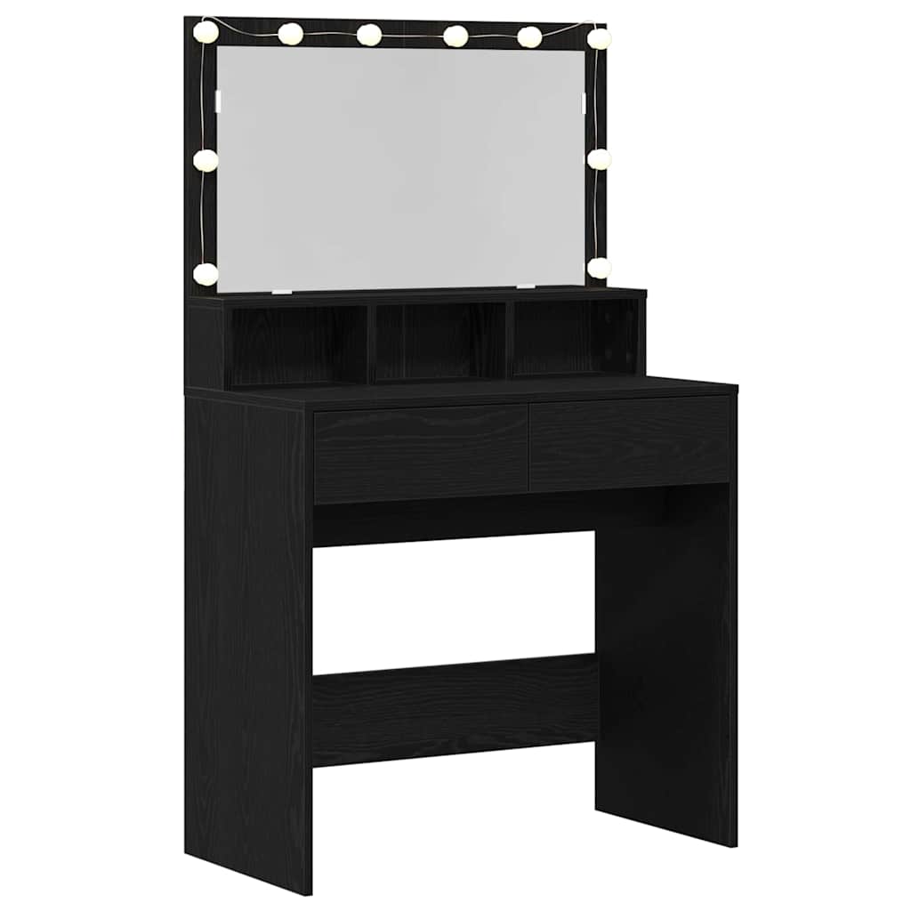 Öltözködőasztal Fekete tölgy 80 x 41 x 134,5 cm Szerelt Fa