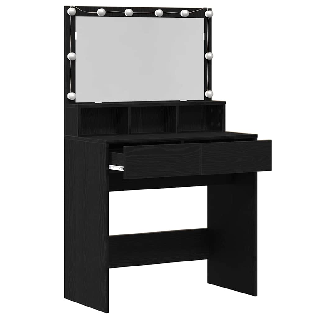 Öltözködőasztal Fekete tölgy 80 x 41 x 134,5 cm Szerelt Fa