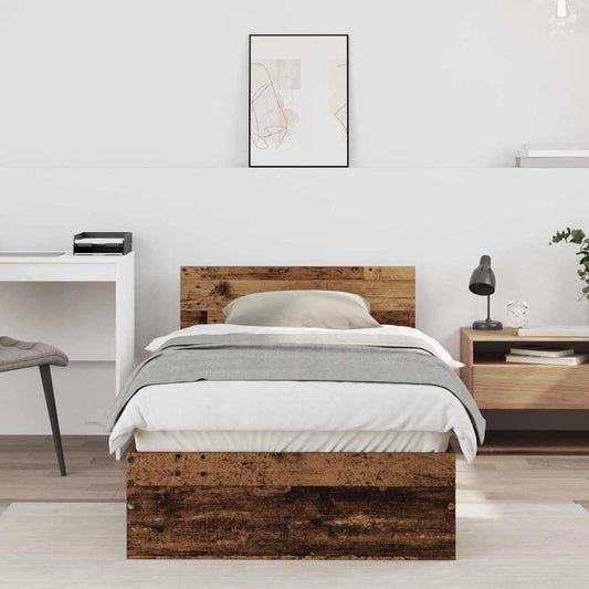 Ágykeret fejtámlával Öreg fa 75 x 190 cm Faanyag