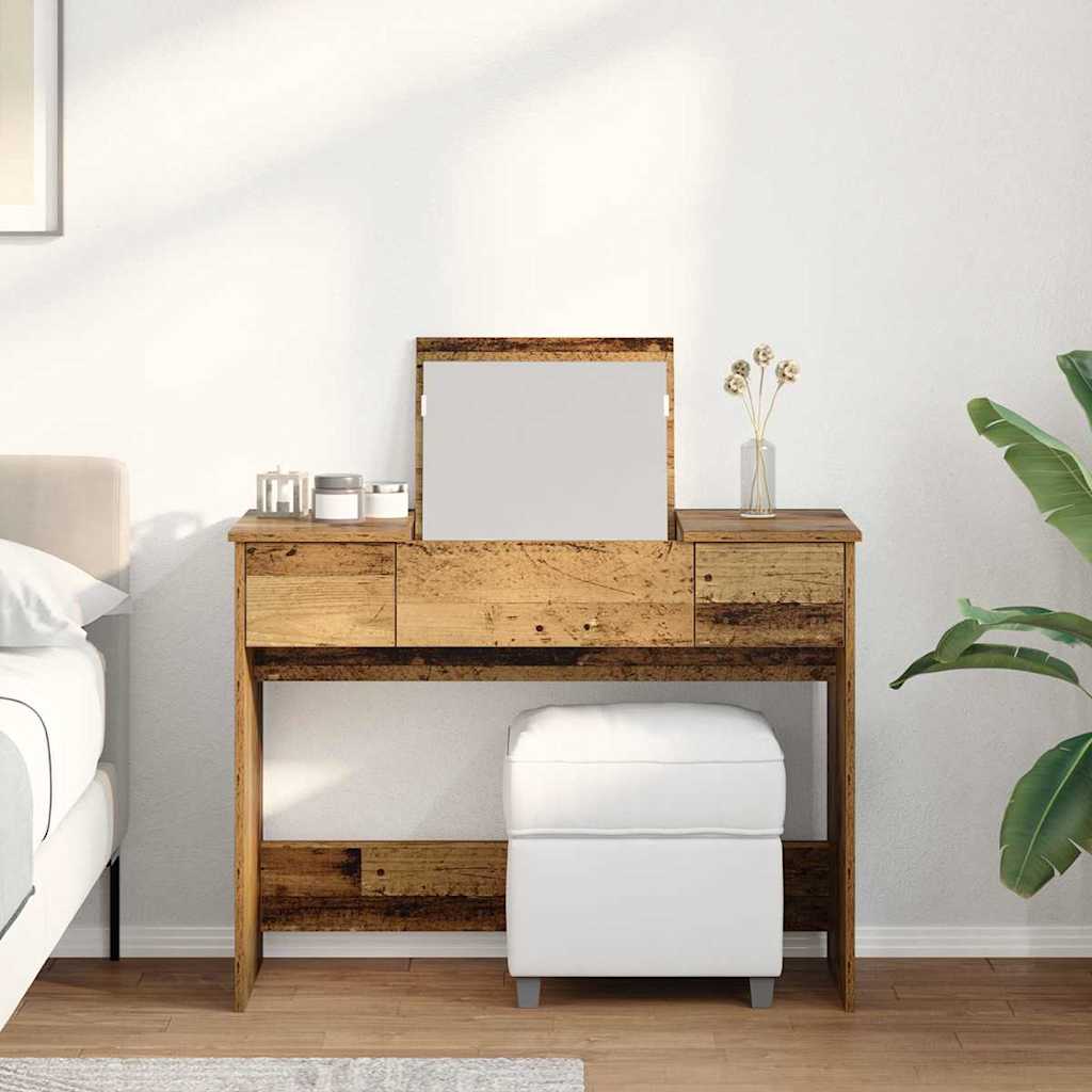 Kozmetikai Asztal fiókkal tárolóval Öreg fa 100 x 45 x 76 cm
