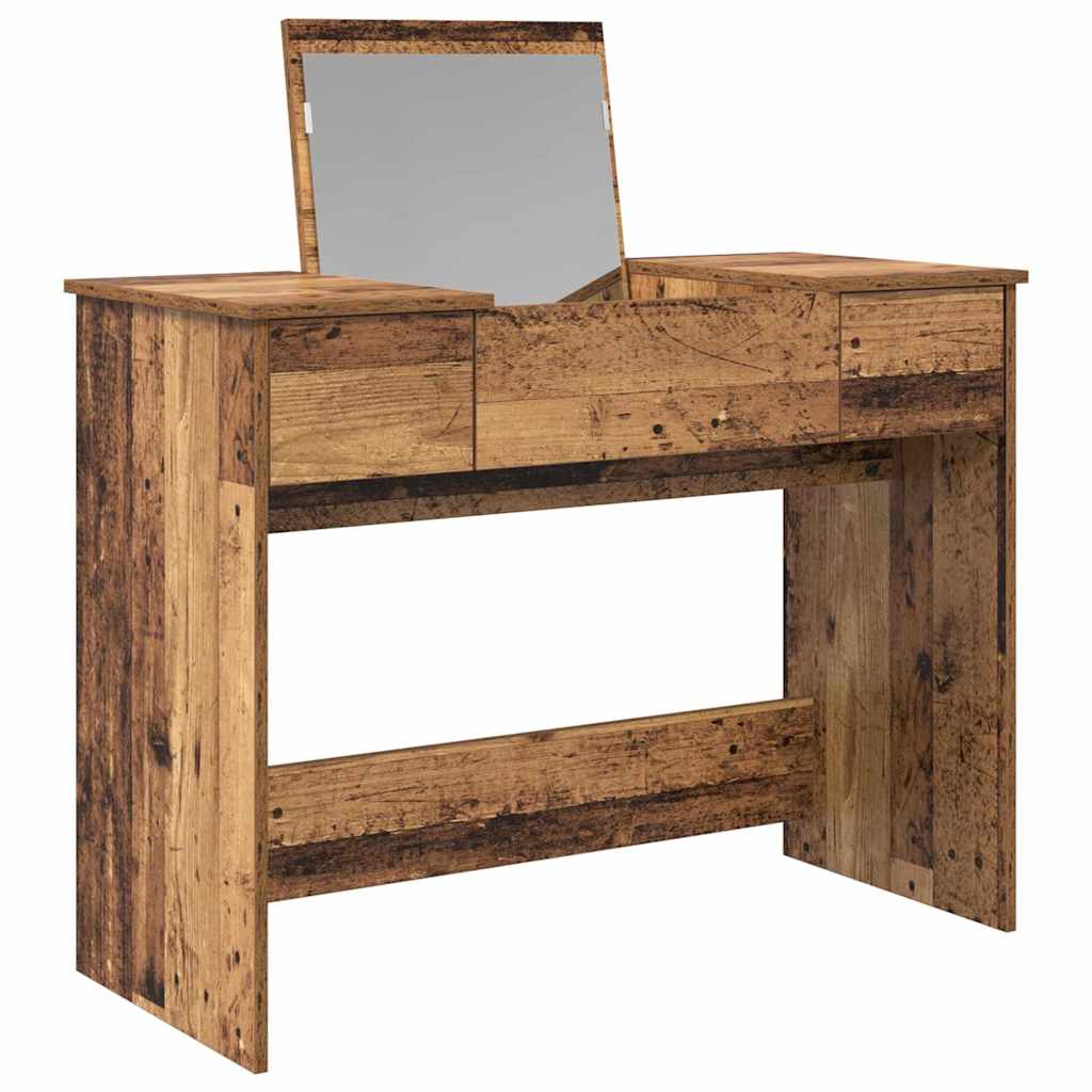 Kozmetikai Asztal fiókkal tárolóval Öreg fa 100 x 45 x 76 cm