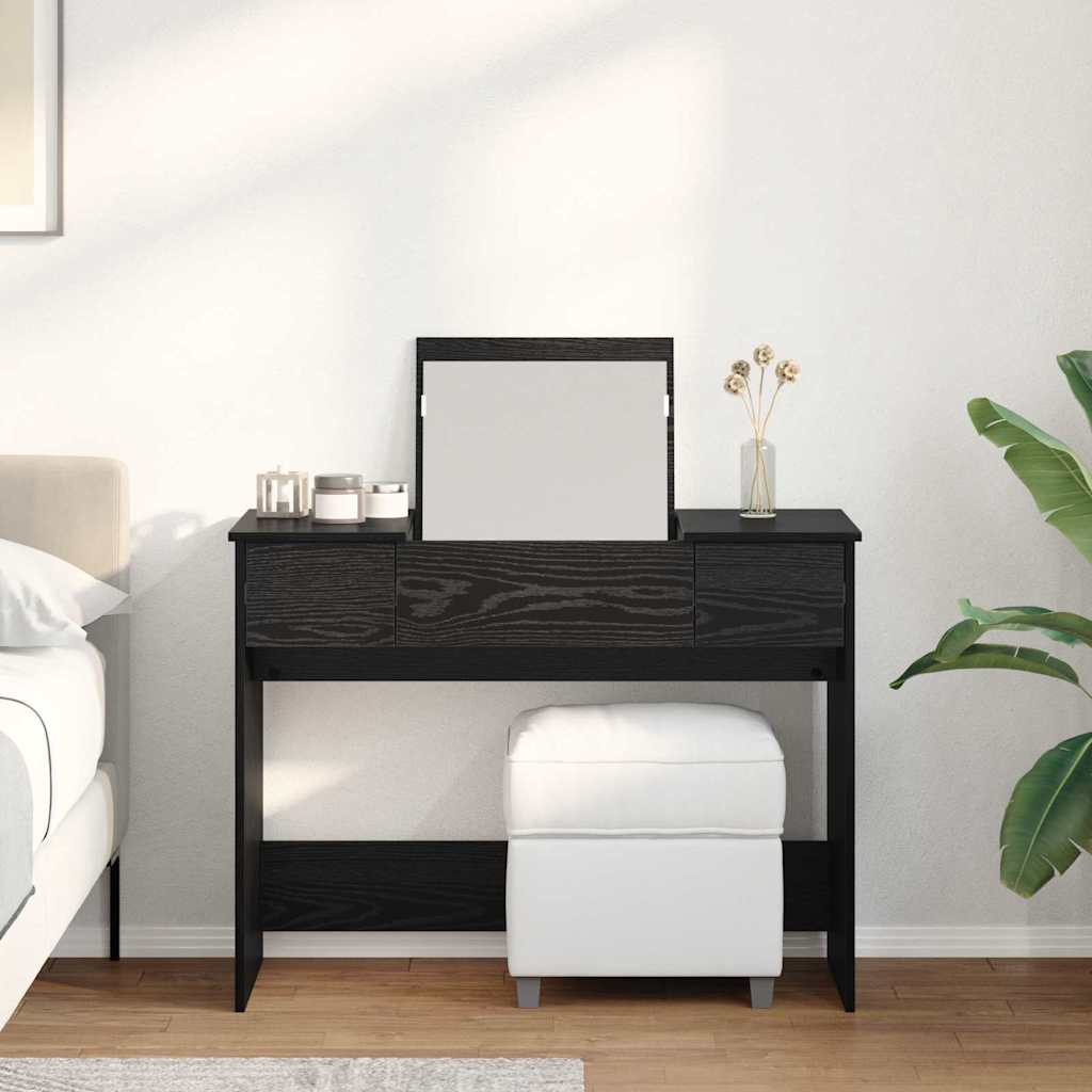 Kozmetikai Asztal fiókkal Fekete tölgy 100 x 45 x 76 cm