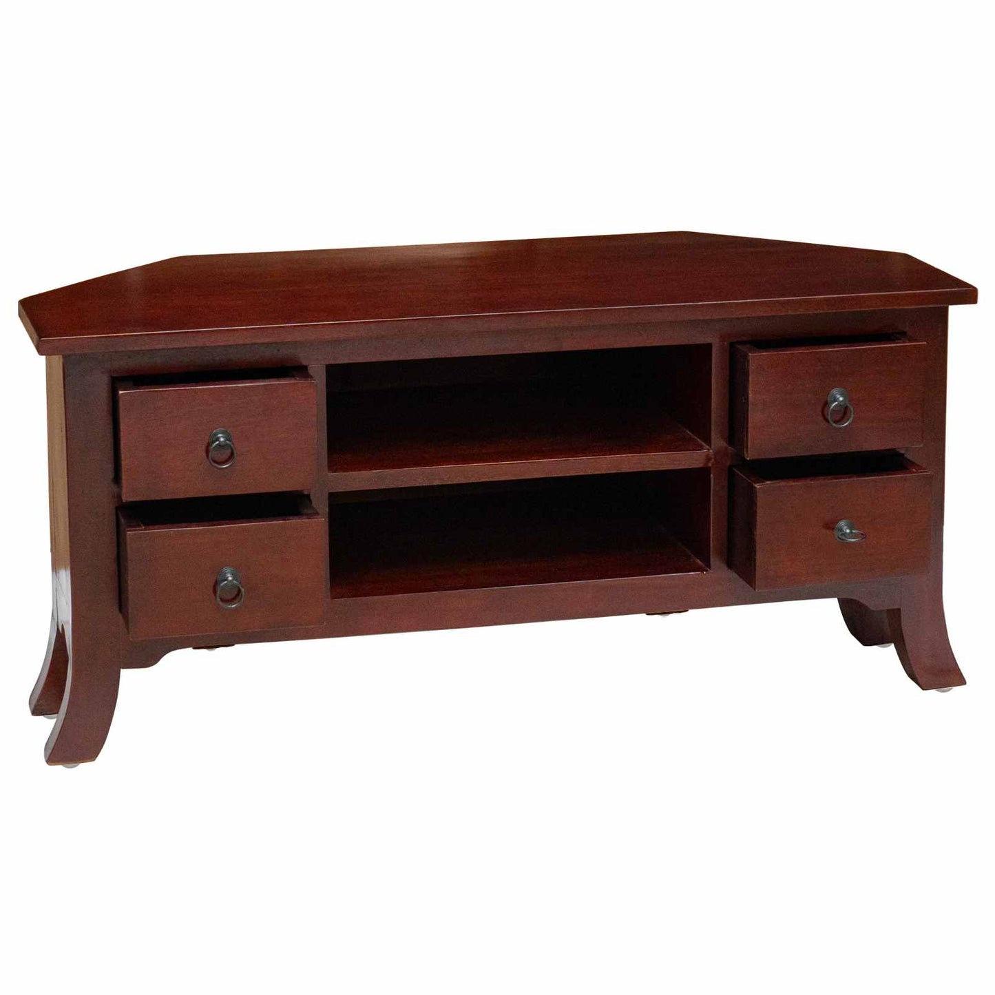 TV szekrény fiókkal Barna 100 x 40,5 x 46 cm Tömör Mahagóni Fa