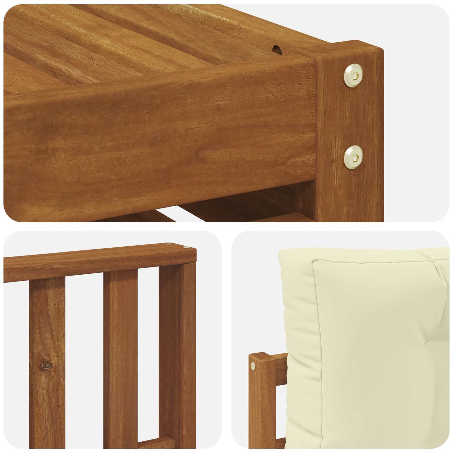 Kültéri kanapé szett párnával 6 pcs Természetes és krémszínű