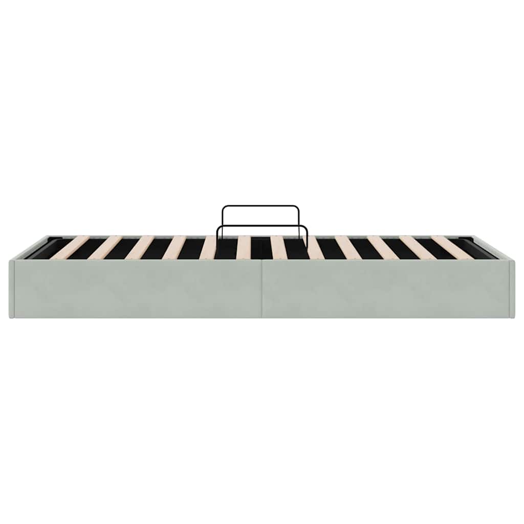 Tárolós Ágy tárolóval Világosszürke 100 x 203 cm Bársony