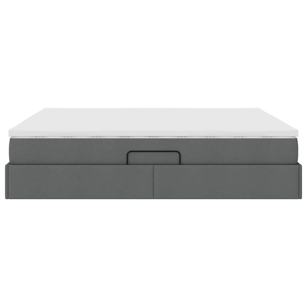 Ágy tárolóval és matraccal Sötétszürke 160 x 200 cm Poliészter
