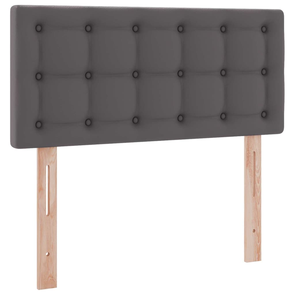 Ágy tárolóval és matraccal matracmal Szürke 90 x 190 cm Műbőr