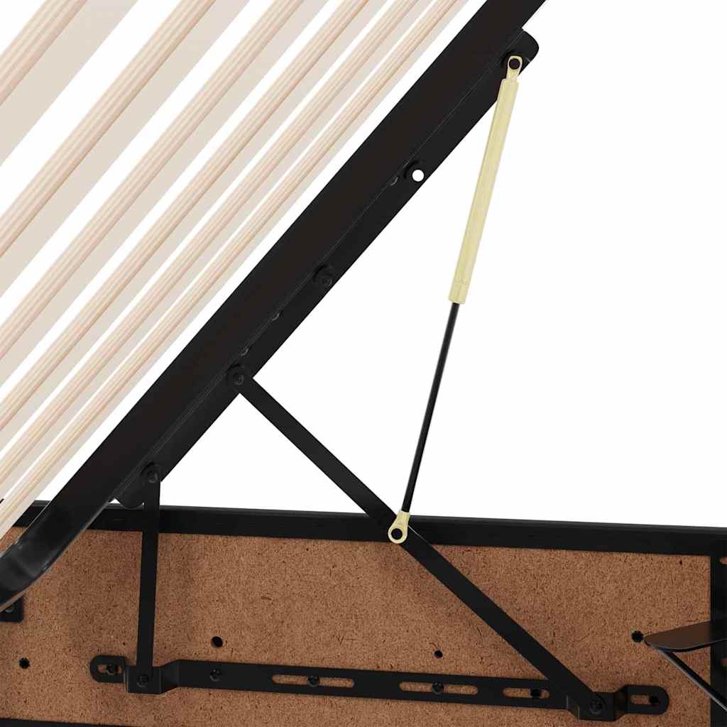 Ágy tárolóval és matraccal matracmal Fekete 100 x 200 cm Műbőr