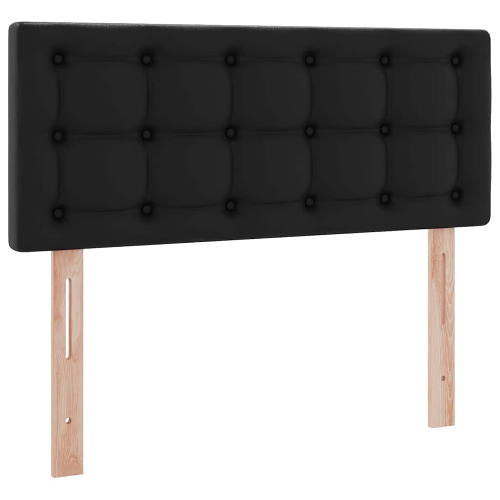 Ágy tárolóval és matraccal matracmal Fekete 120 x 190 cm Műbőr