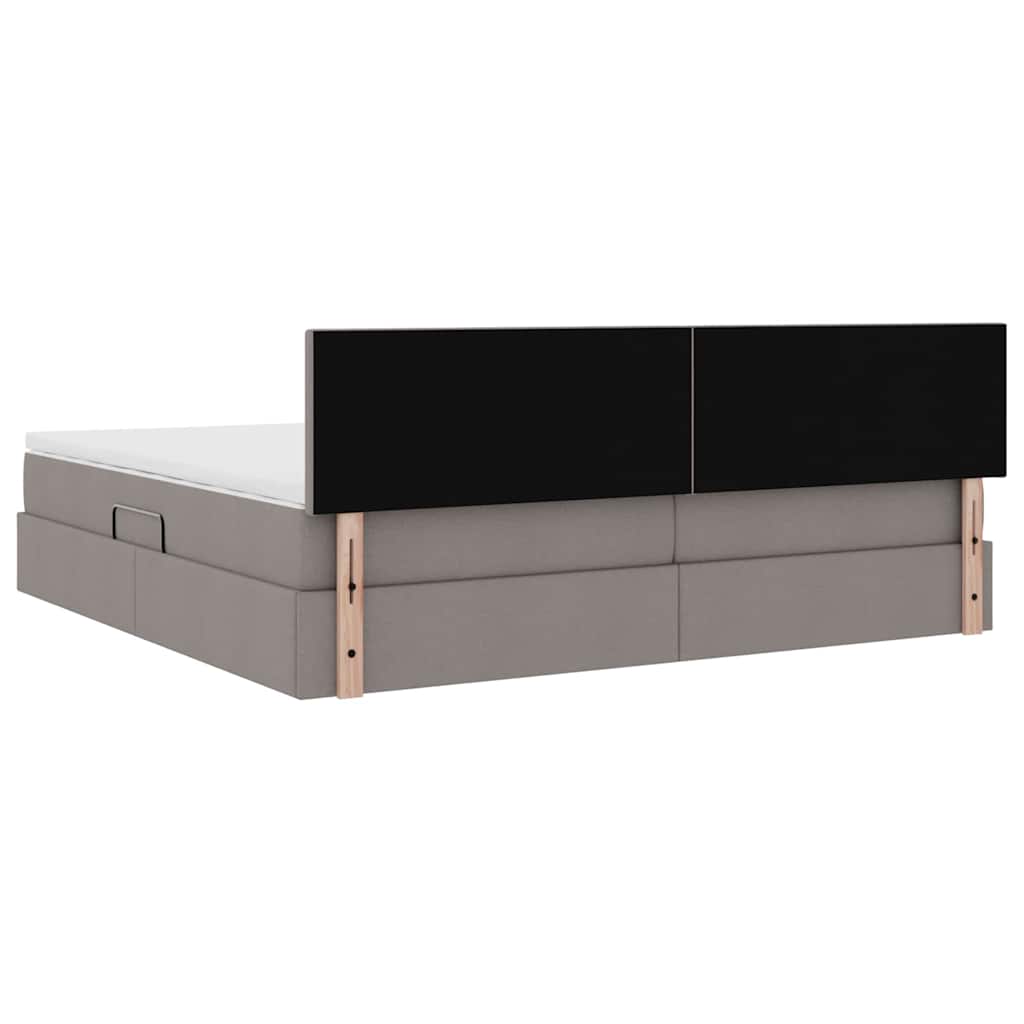 Ágy tárolóval és matraccal Tópszínű 200 x 200 cm Faanyag
