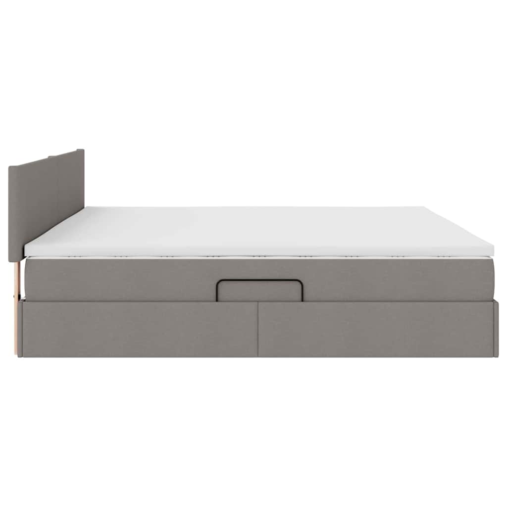 Ágy tárolóval és matraccal Tópszínű 200 x 200 cm Faanyag