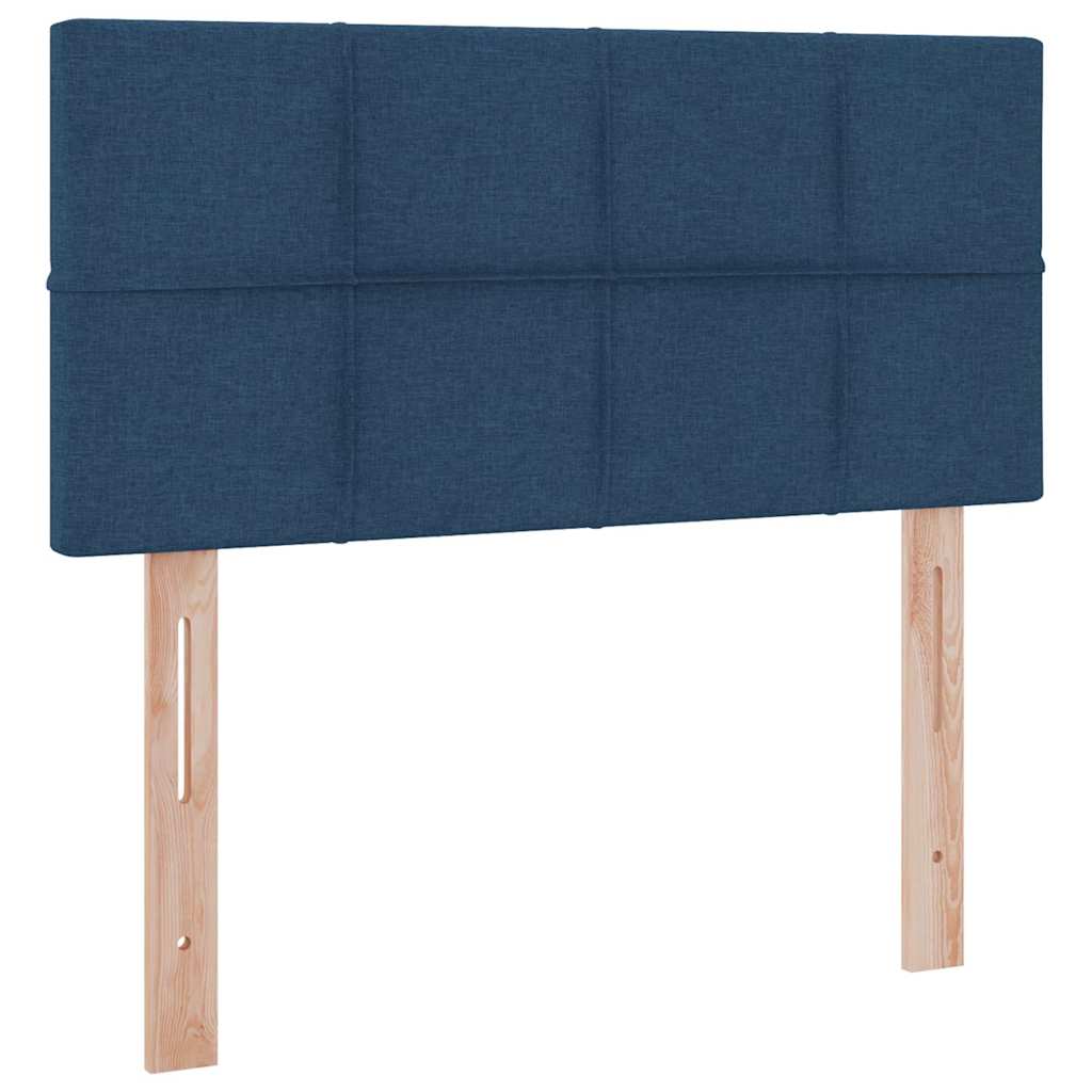 Ágy tárolóval és matraccal fejtámlával Kék 90 x 190 cm Bársony