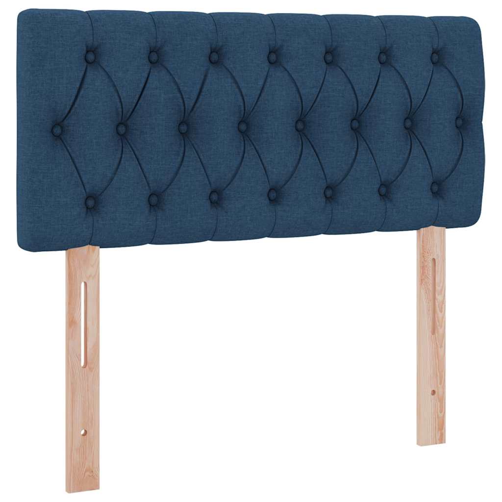 Ágy tárolóval és matraccal fejtámlával Kék 90 x 190 cm Bársony
