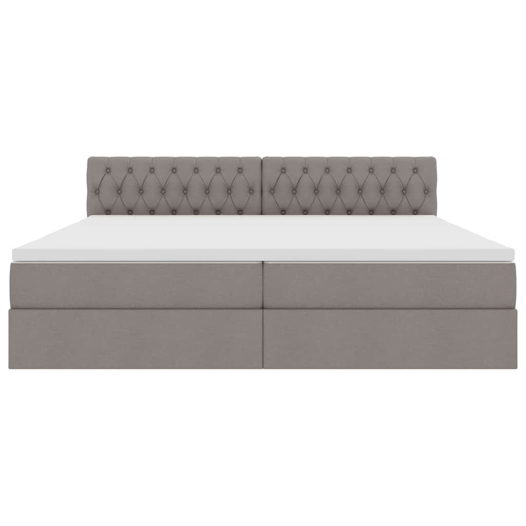 Ágy tárolóval és matraccal Tópszínű 200 x 200 cm Faanyag
