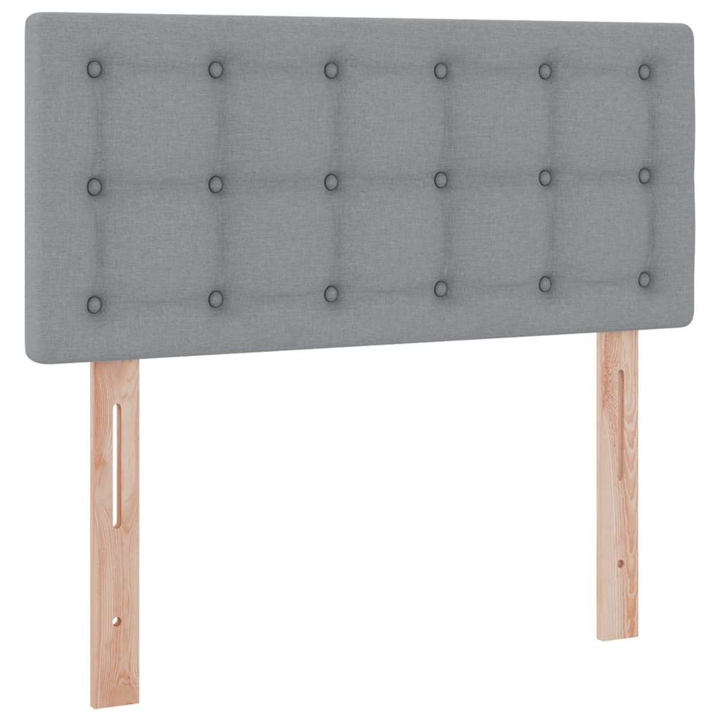Ágy tárolóval és matraccal Világosszürke 100 x 200 cm Bársony