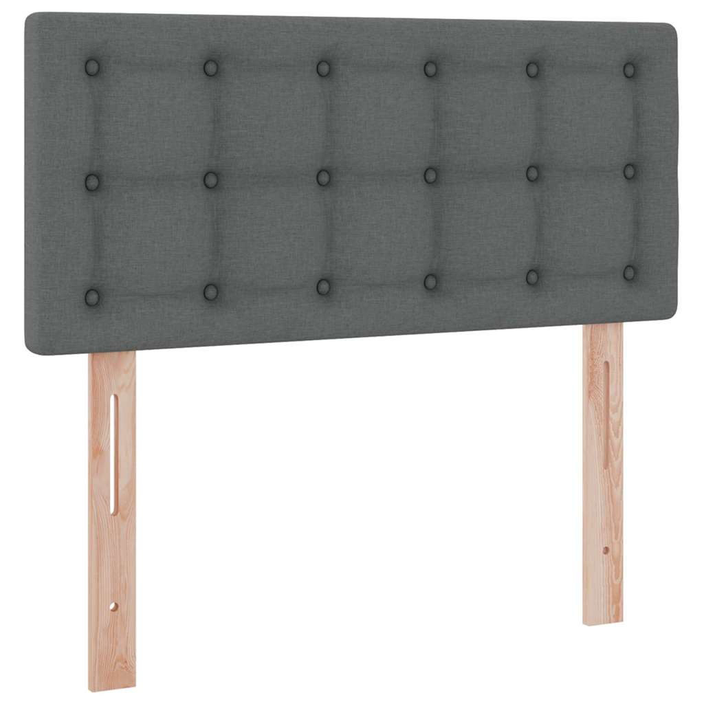 Ágy tárolóval és matraccal Sötétszürke 100 x 200 cm Faanyag