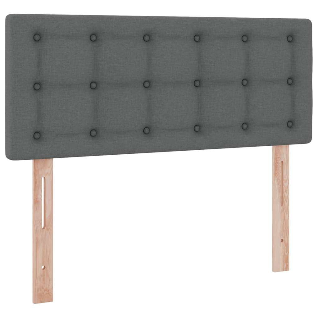 Ágy tárolóval és matraccal Sötétszürke 120 x 190 cm Bársony