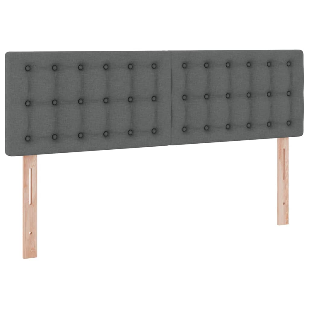 Ágy tárolóval és matraccal Sötétszürke 140 x 190 cm Faanyag