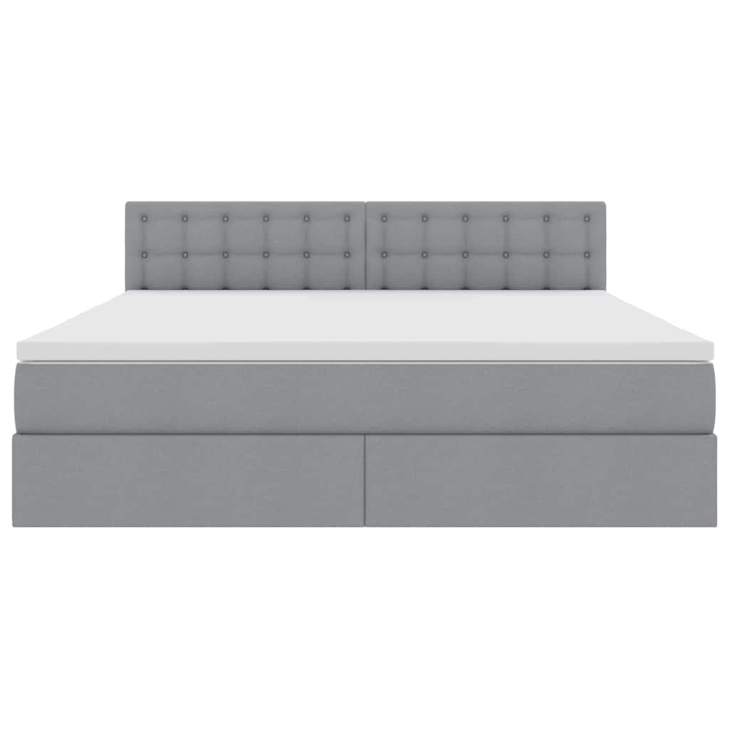 Ágy tárolóval és matraccal Világosszürke 180 x 200 cm Bársony