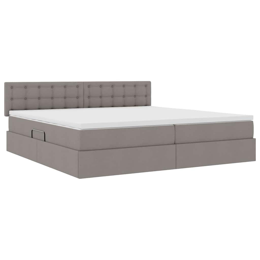 Ágy tárolóval és matraccal Tópszínű 200 x 200 cm Faanyag