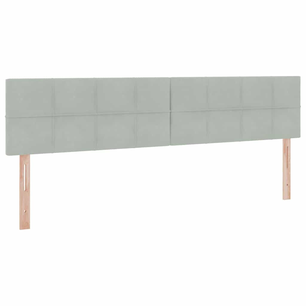 Tárolós Ágy fejtámlával Világosszürke 200 x 200 cm Bársony