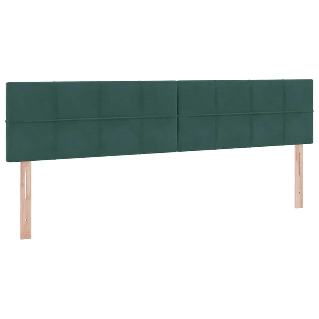 Tárolós Ágy fejtámlával Sötétzöld 200 x 200 cm Bársony