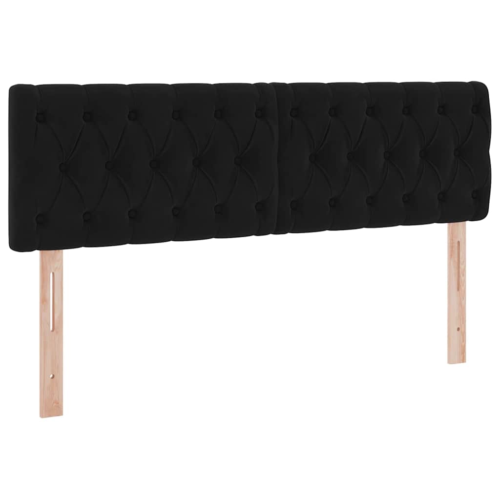 Tárolós Ágy matracmal fejtámlával Fekete 140 x 190 cm Bársony