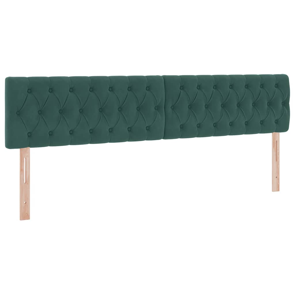 Tárolós Ágy fejtámlával Sötétzöld 200 x 200 cm Bársony