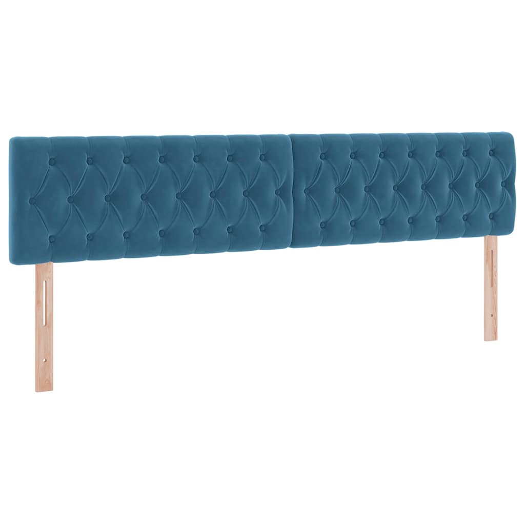Tárolós Ágy matracmal tárolóval Sötét kék 200 x 200 cm Bársony