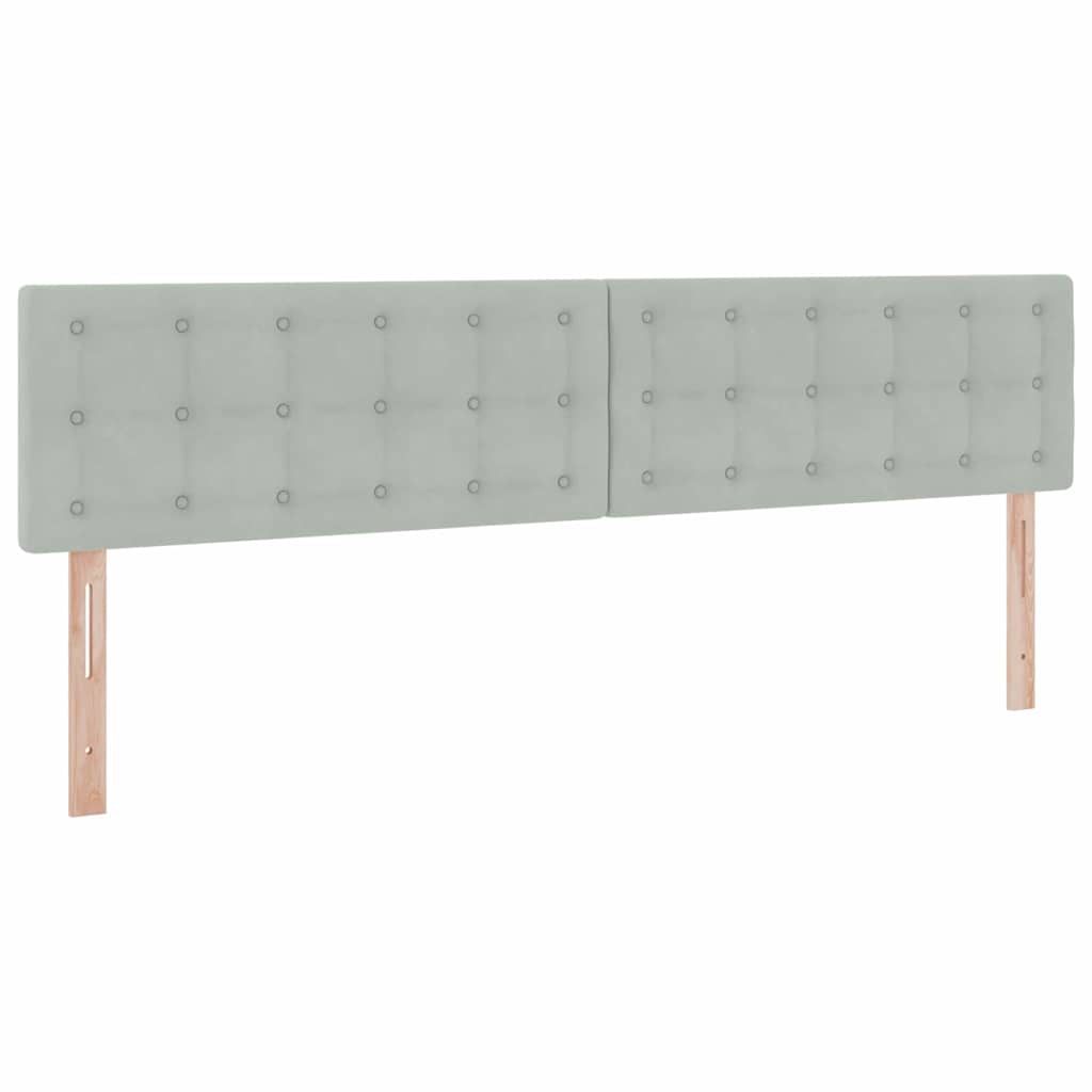 Tárolós Ágy fejtámlával Világosszürke 200 x 200 cm Bársony