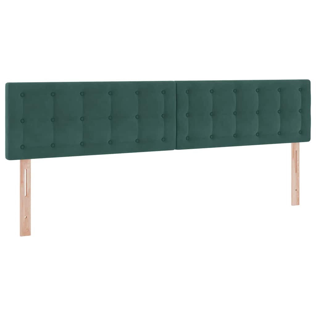 Tárolós Ágy fejtámlával Sötétzöld 200 x 200 cm Bársony